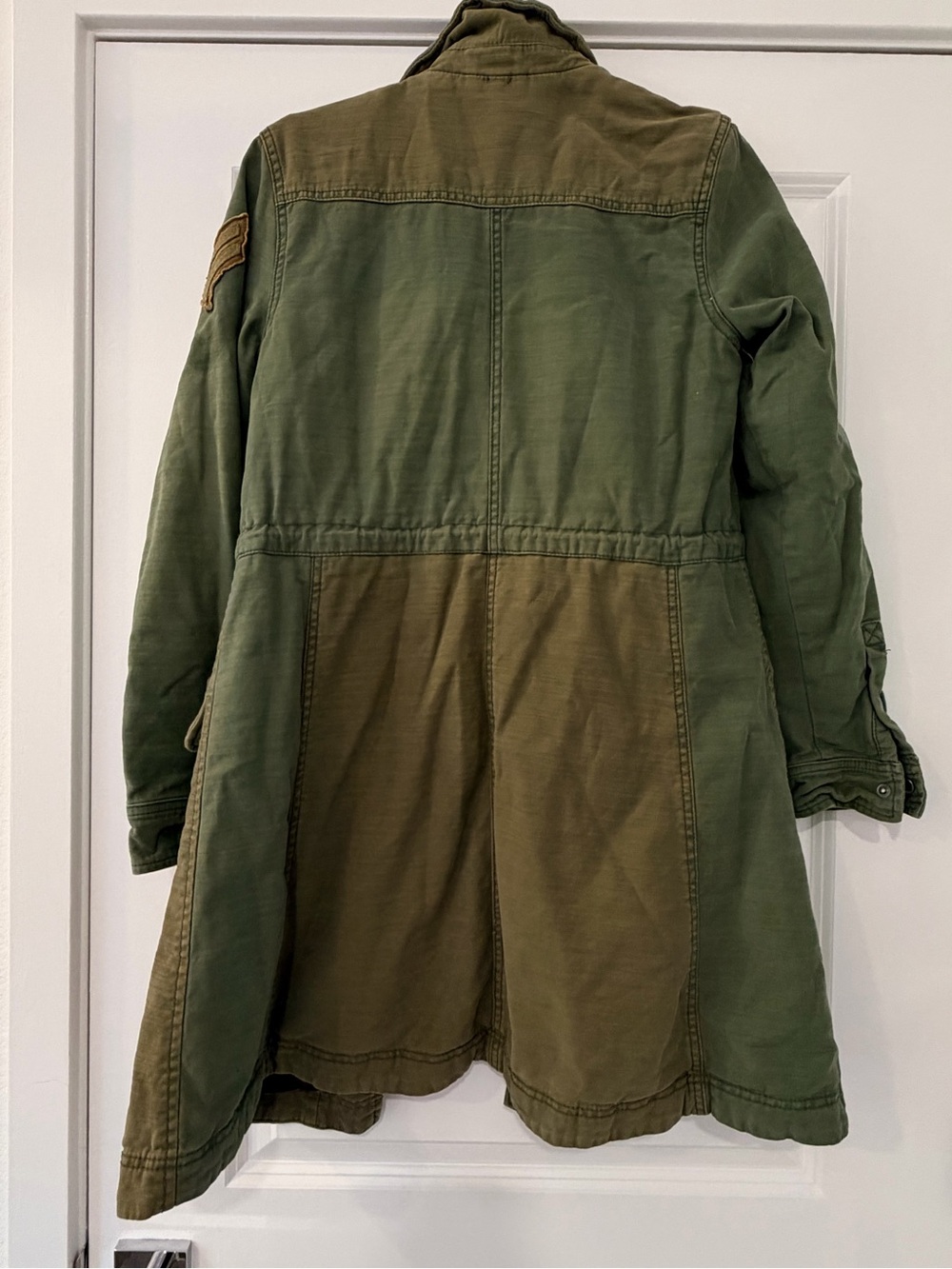 Free People Two-Tone Olive & Khaki Military Utility Coat - Picture 5 of 6